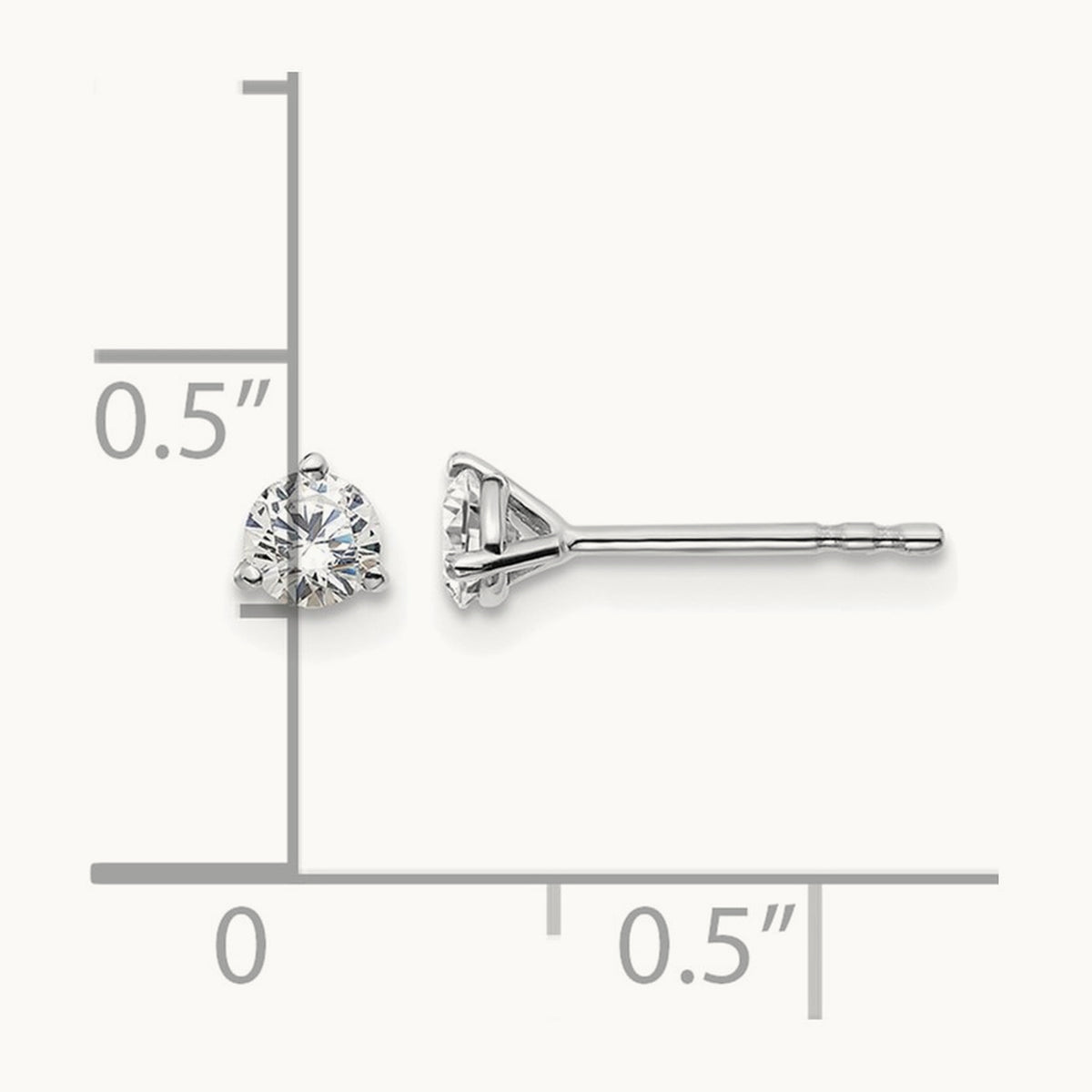 Round Stud Earrings, 0.10-6.00 ct tw Lab-Grown Diamond — 1/3 ct, 14K White Gold
