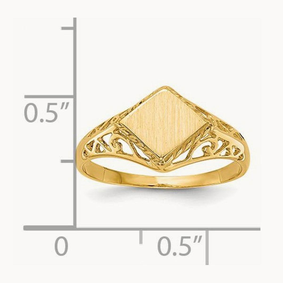 8.5x8. Open Back Signet Ring, 0mm, 14K