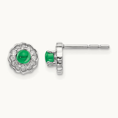 Diamond and Cabochon Emerald Earrings — photo set