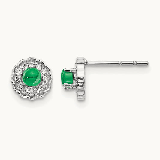 Diamond and Cabochon Emerald Earrings — photo set