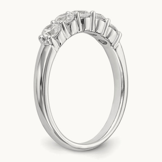 5-Stone Diamond Band, 14K White Gold
