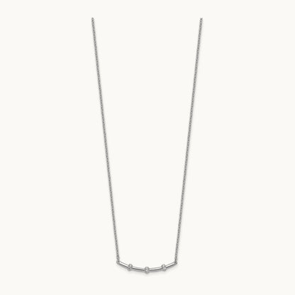 Polished Diamond Bar Necklace, 14K White Gold