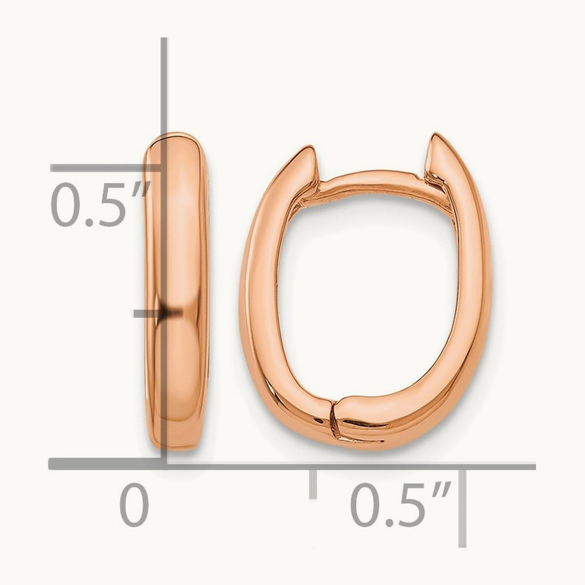Oval Hinged Hoop Earrings — 14K Rose Gold