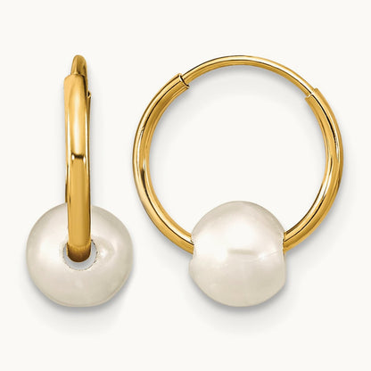Madi K 5- Round FWC Pearl Hoop Earrings — photo set