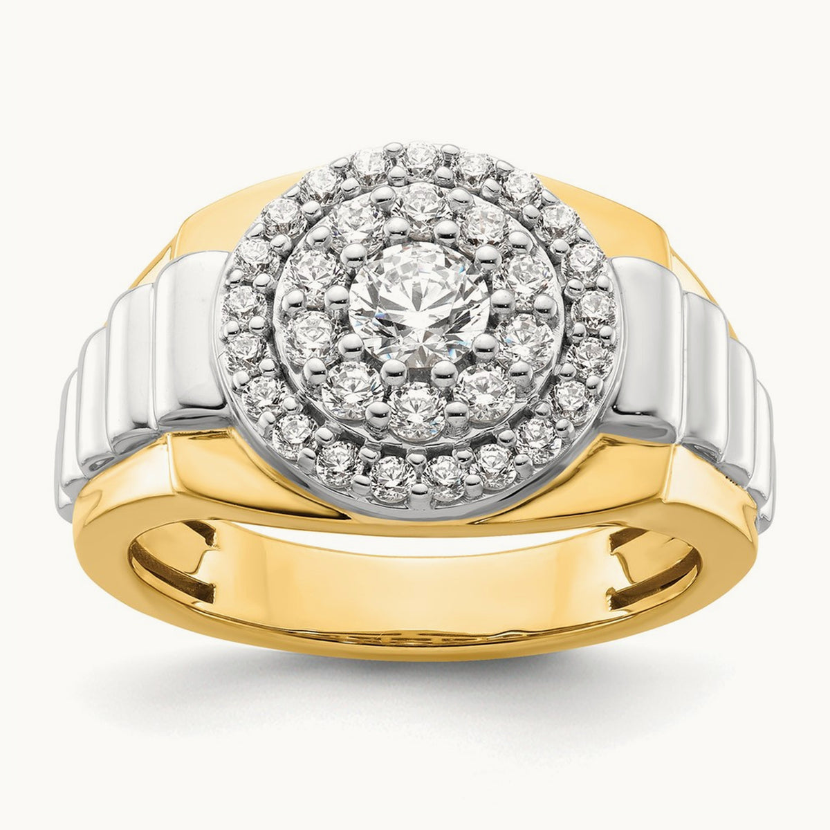 Cluster Men's Ring, 1.25 ct tw Lab-Grown Diamond
