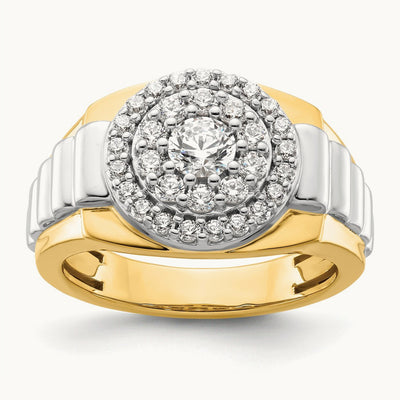 Cluster Men's Ring, 1.25 ct tw Lab-Grown Diamond