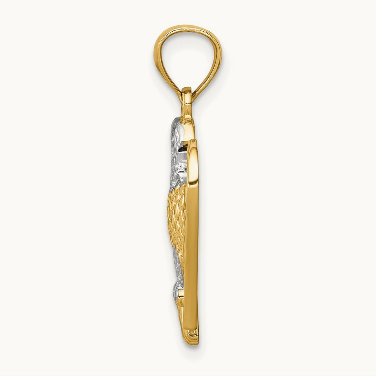 w/White Rhodium Eagle Pendant, 14K