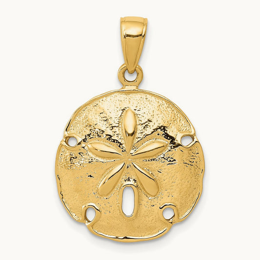 Sand Dollar Pendant, 14K