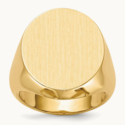 18.0x20. Closed Back Mens Signet Ring, 0mm, 14K