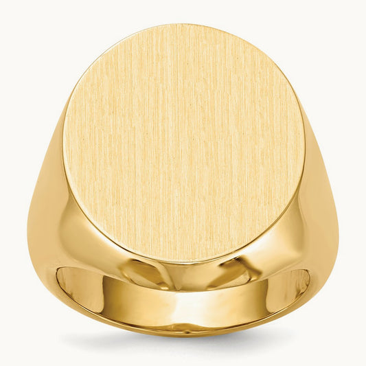 18.0x20. Closed Back Mens Signet Ring, 0mm, 14K