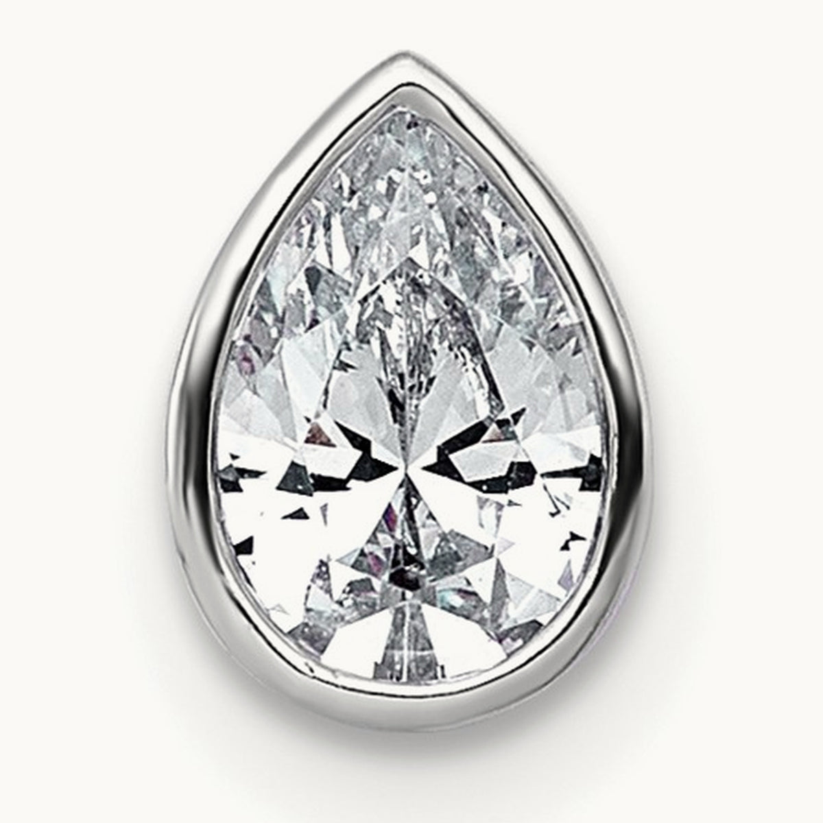 Pear Bezel Chain Slide, 0.25-3.00 ct tw Lab-Grown Diamond — 5/8 ct, VS (Best), 14K White Gold