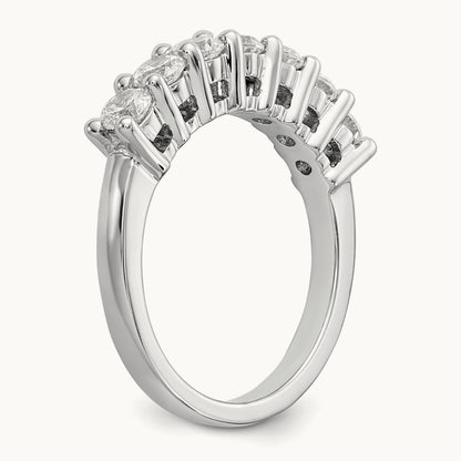 7-Stone Diamond Band, 14K White Gold