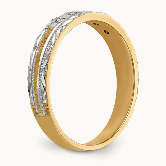 AA Quality Trio Ladies Complete Wedding Band, 14K