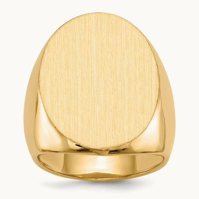 19.0x26. Closed Back Mens Signet Ring, 5mm, 14K