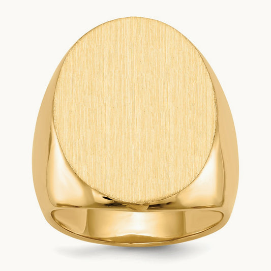 19.0x26. Closed Back Mens Signet Ring, 5mm, 14K
