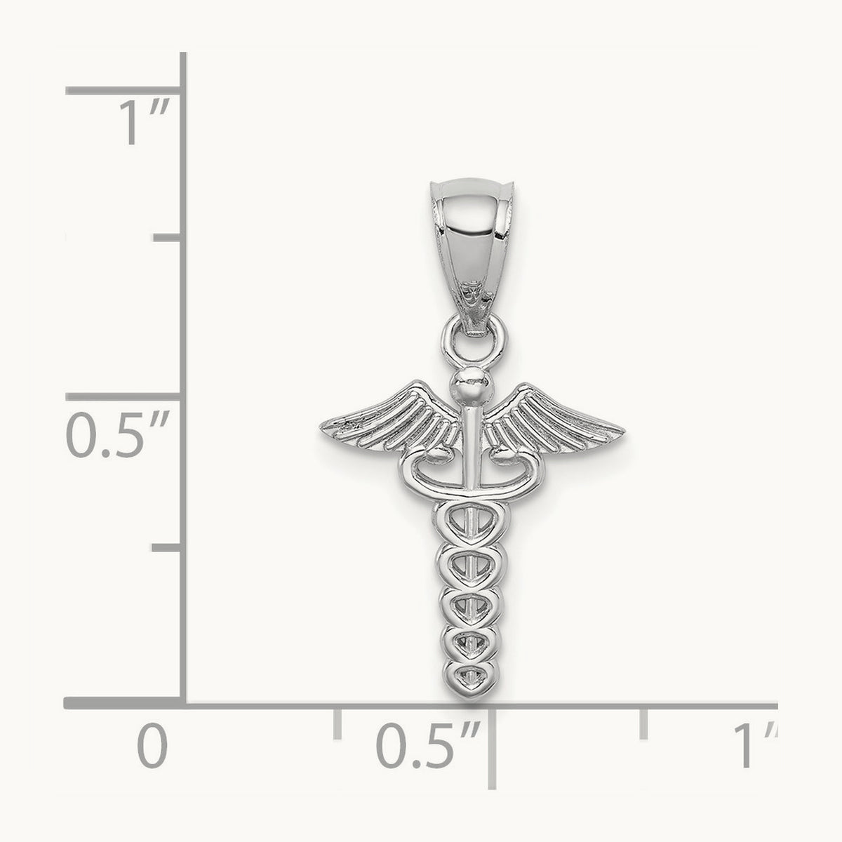 Polished Medical Symbol Pendant, 14K White
