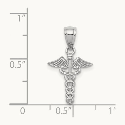 Polished Medical Symbol Pendant, 14K White