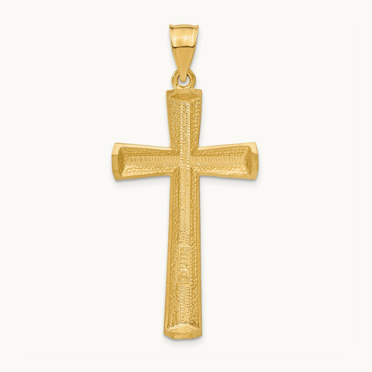 Satin and Diamond -Cut Cross Pendant, 14K