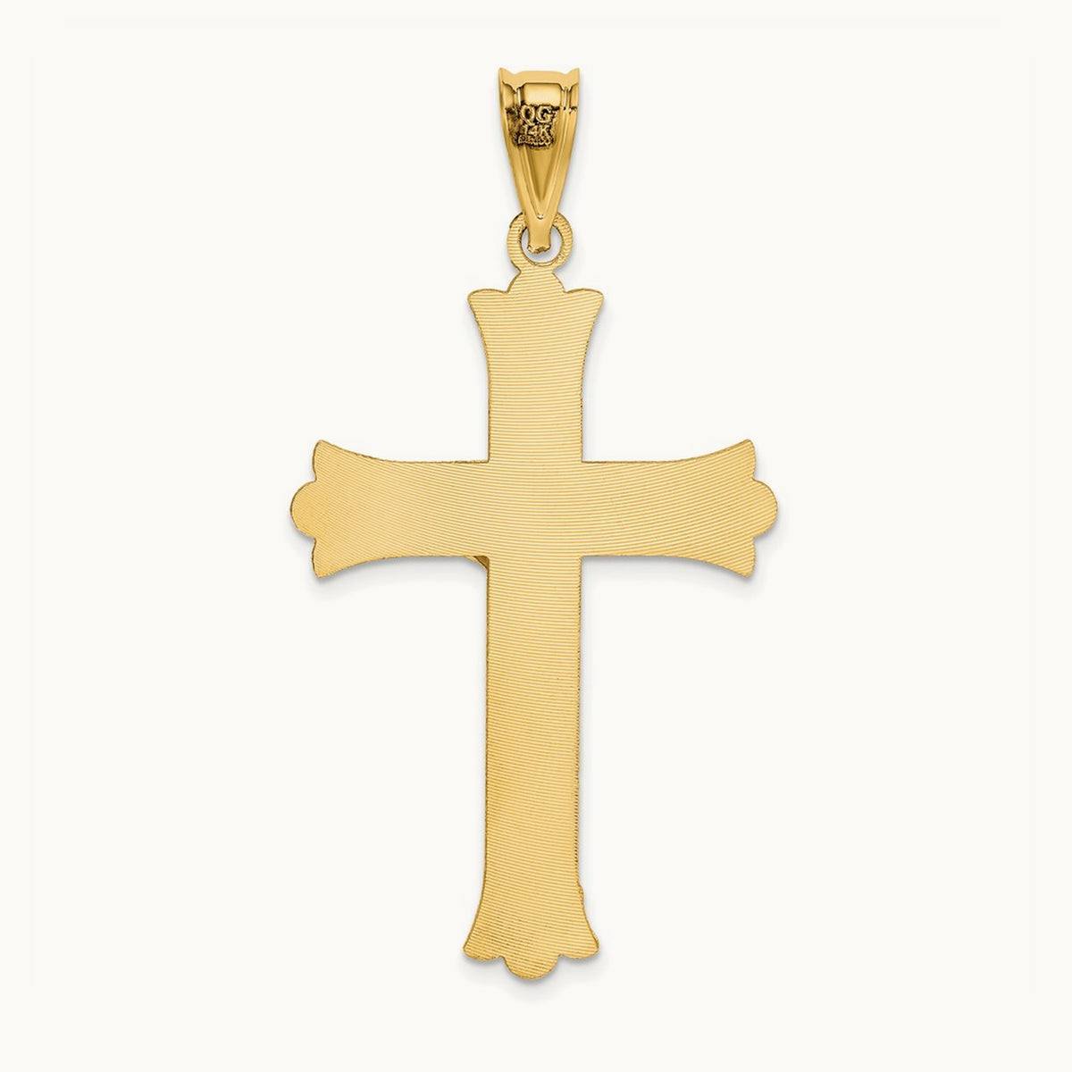 Polished Satin and D/C Crucifix Pendant, 14K