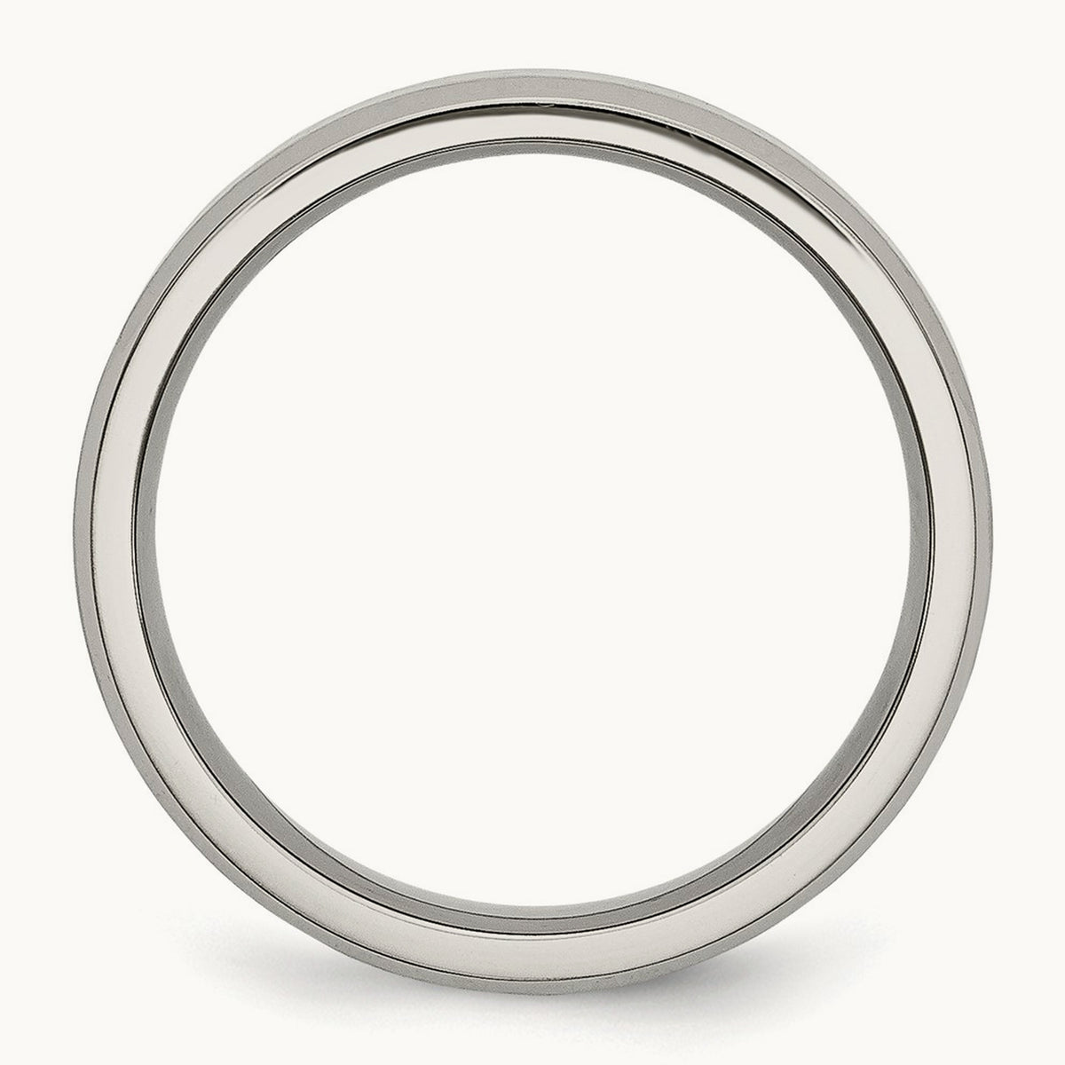 Brushed and Polished Flat Beveled Edge Band — photo set