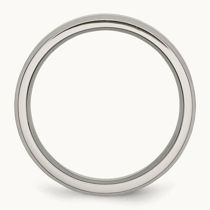 Brushed and Polished Flat Beveled Edge Band — photo set