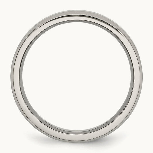 Brushed and Polished Flat Beveled Edge Band — photo set