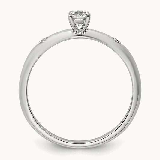 Polished Complete Diamond Promise Ring — 14K White Gold