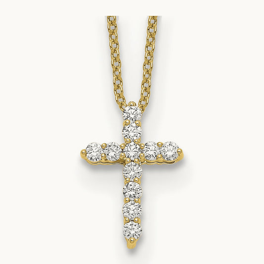 Cross Pendant Necklace, 0.25-0.50 ct tw Lab-Grown Diamond