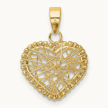 Polished Wire Heart Pendant, 14K
