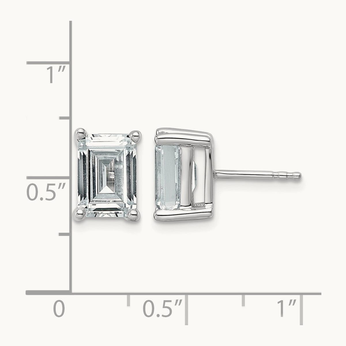 Emerald Four-Prong Stud Earrings, 0.50-6.00 ct tw Lab-Grown Diamond — 4 ct, 14K White Gold