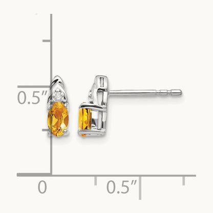 Citrine and Diamond Post Earrings — photo set
