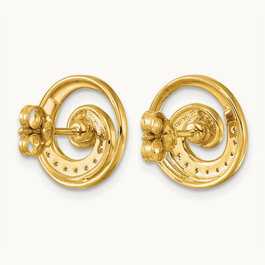 Post Earrings, Lab-Grown Diamond — 14K Yellow Gold