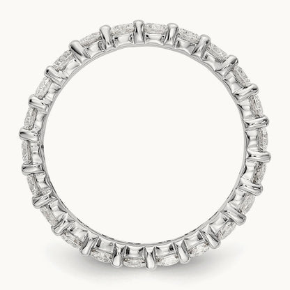 Polished Shared Prong 2ct Diamond Eternity Band, 14K White Gold