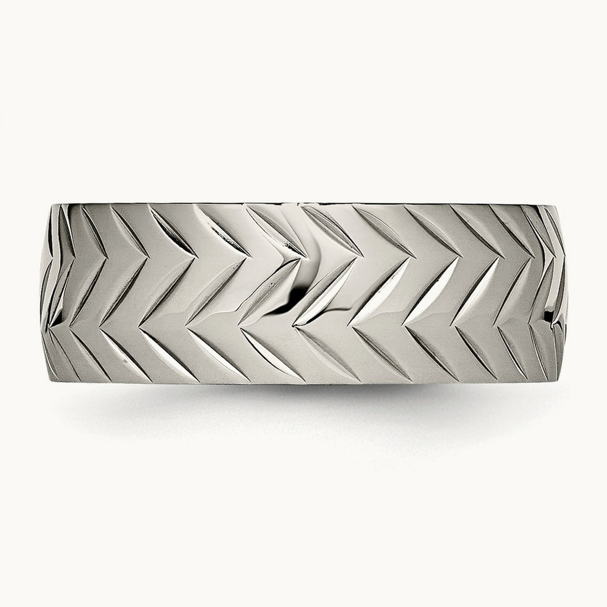 Polished Diamond Cut Band — 8mm