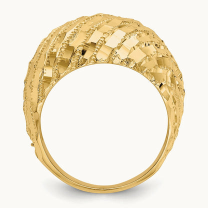 Diamond-Cut Dome Ring, 14K