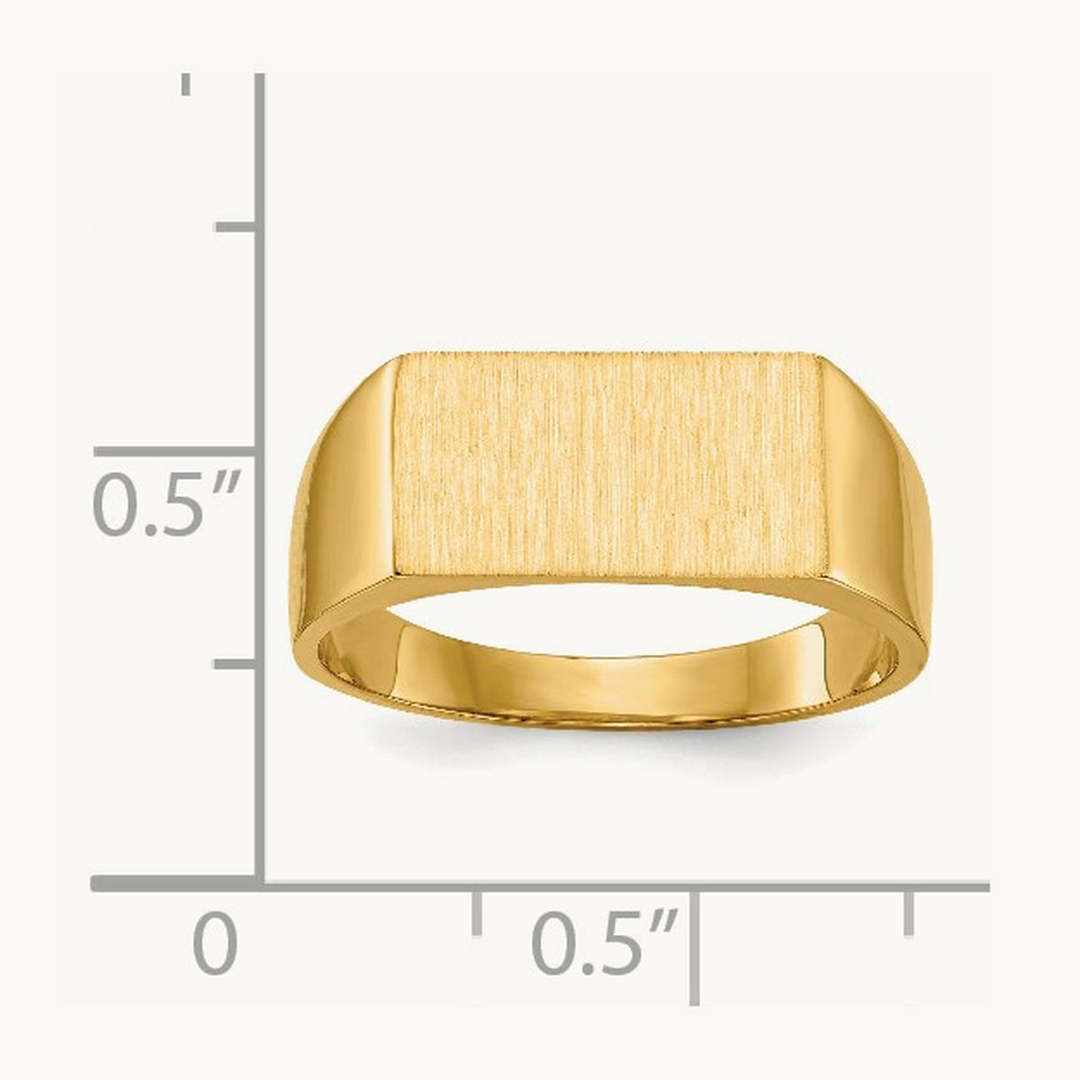 13.0x7. Closed Back Signet Ring, 0mm, 14K