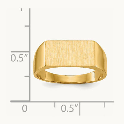 13.0x7. Closed Back Signet Ring, 0mm, 14K