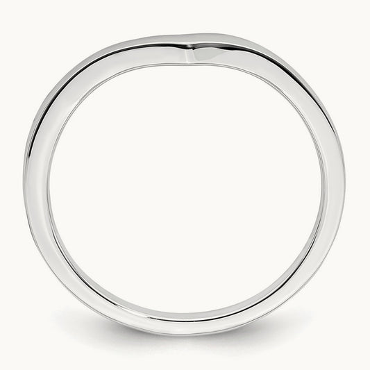 Contoured Band, 10K White Gold
