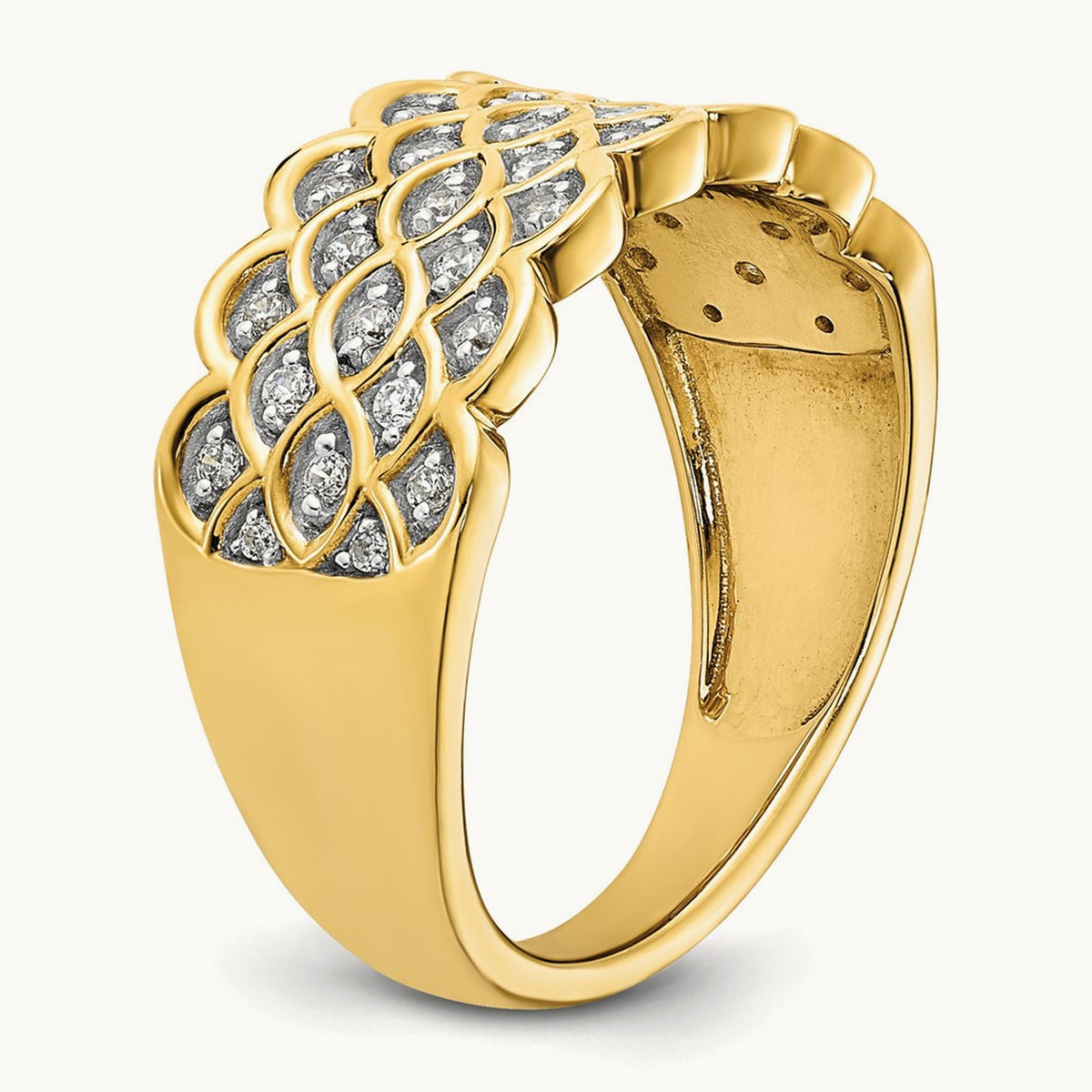 Complete Pave Diamond Wedding Band — photo set