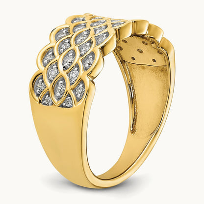 Complete Pave Diamond Wedding Band — photo set