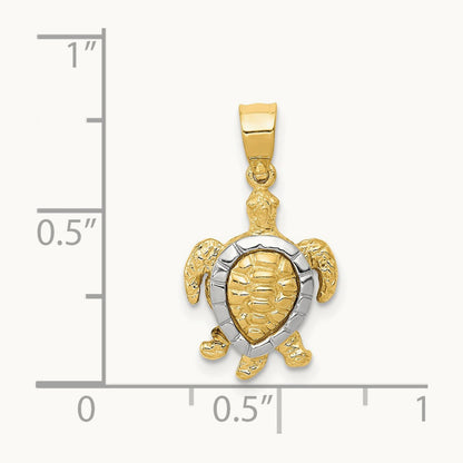 Turtle Charm, 14K Two-tone Gold