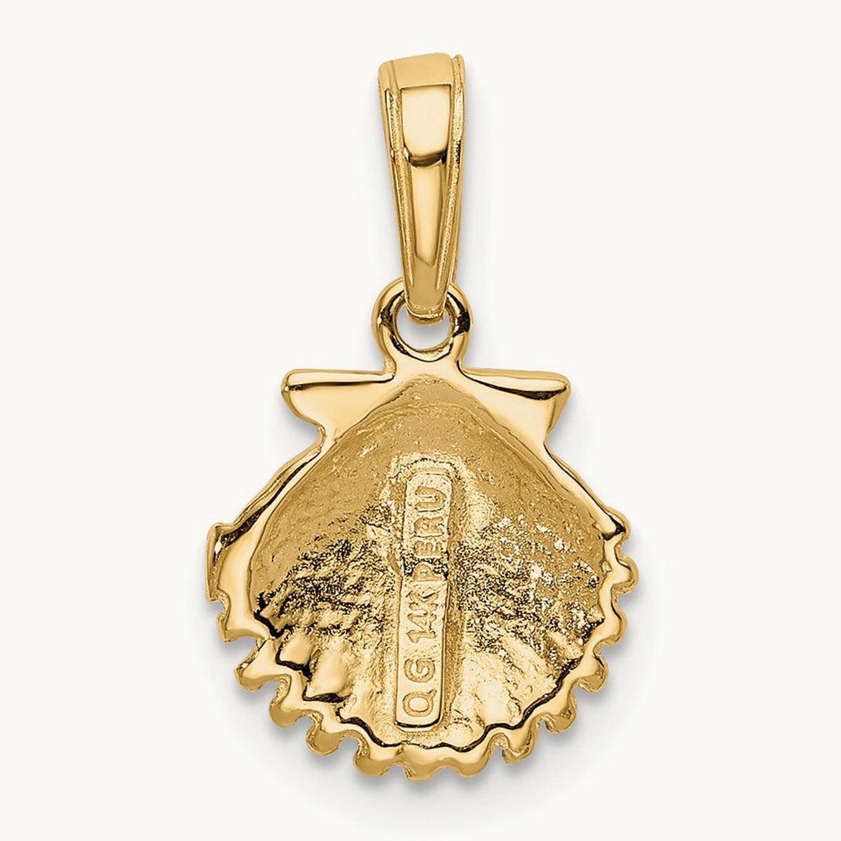Scallop Shell Pendant, 14K