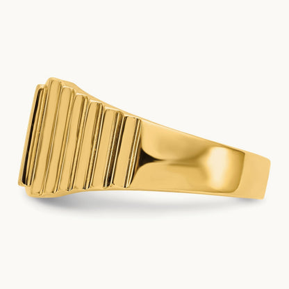 Open Back Mens Signet Ring — photo set