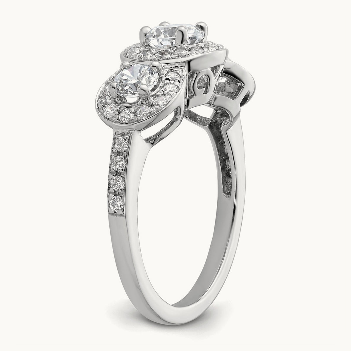 3-Stone Semi-Mount Engagement Ring, 0.50 ct tw