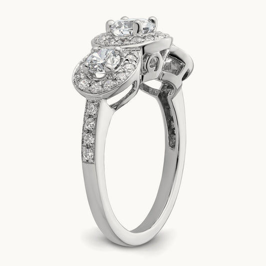 3-Stone Semi-Mount Engagement Ring — 2/5 ct, 7