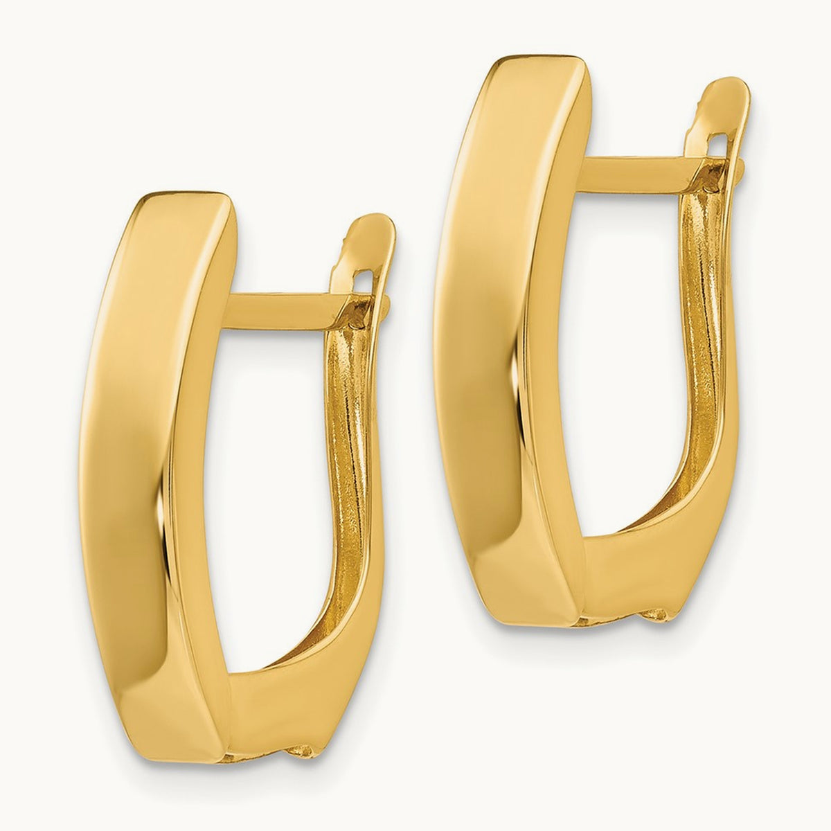 Polished Hinged Post Earrings, 14K Gold