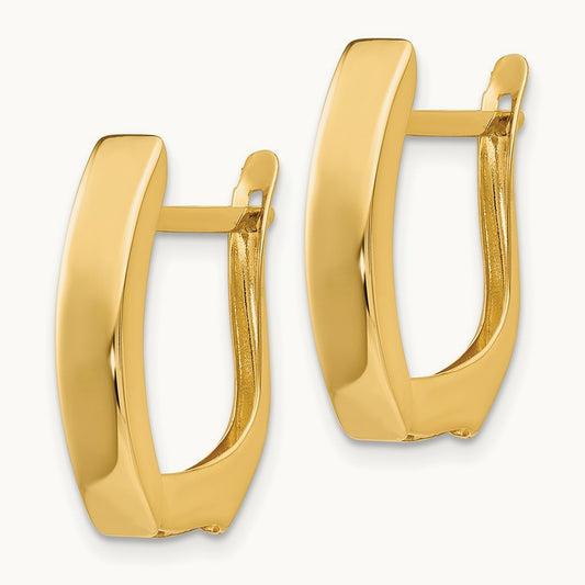 Polished Hinged Post Earrings, 14K Gold