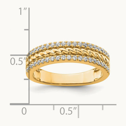 Polished Diamond Fashion Ring, 14K