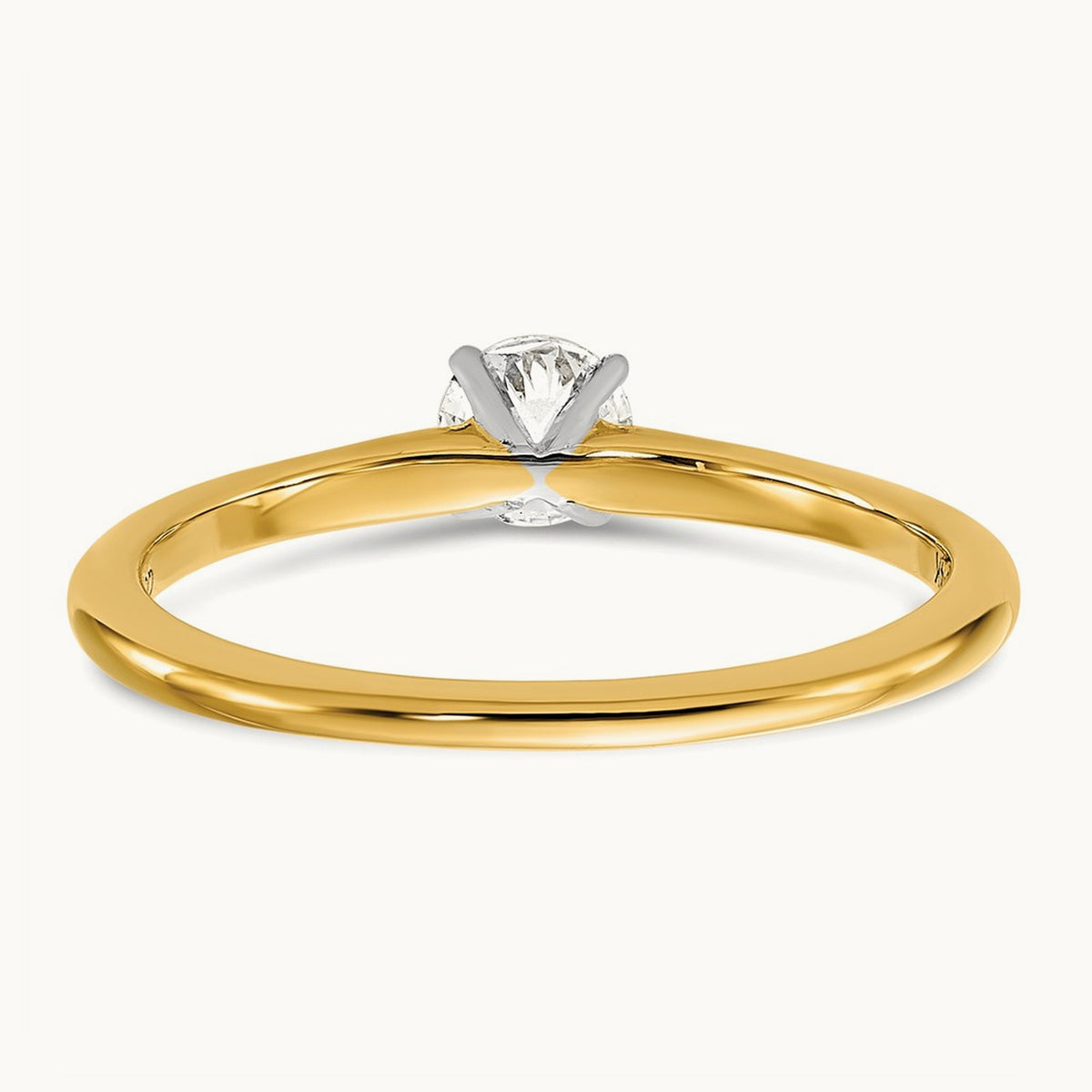 Round Solitaire Engagement Ring, 0.25-5.00 ct tw Lab-Grown Diamond — 1/3 ct, 14K Two-Tone