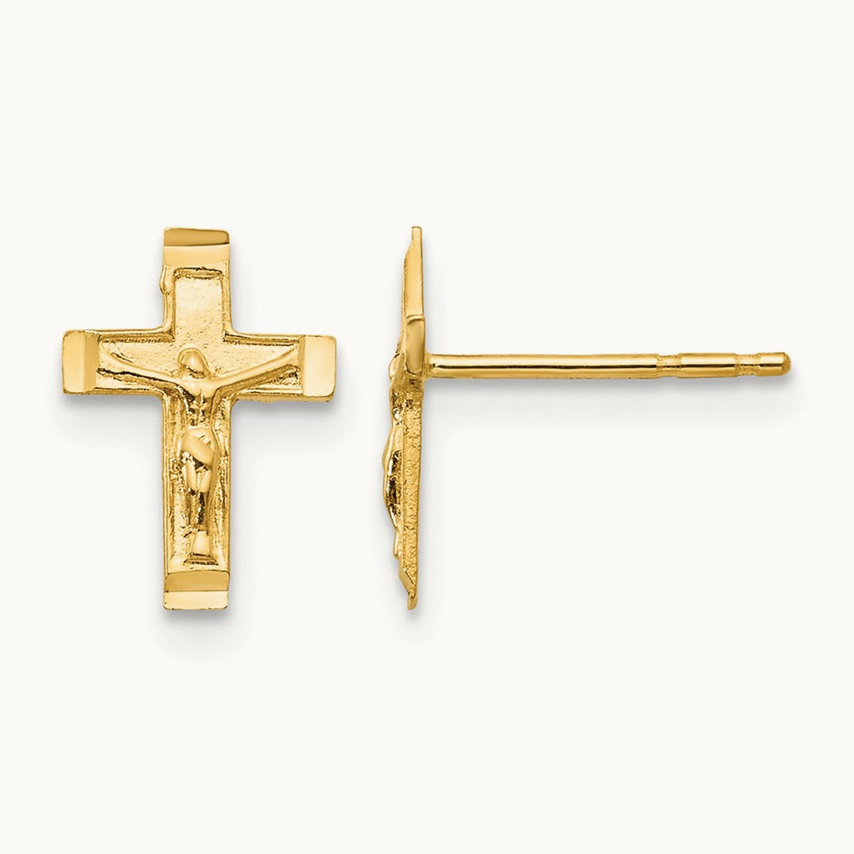 Madi K Crucifix Post Earrings, 14K